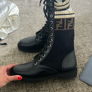 Fendi Rockoko Combat Boots
